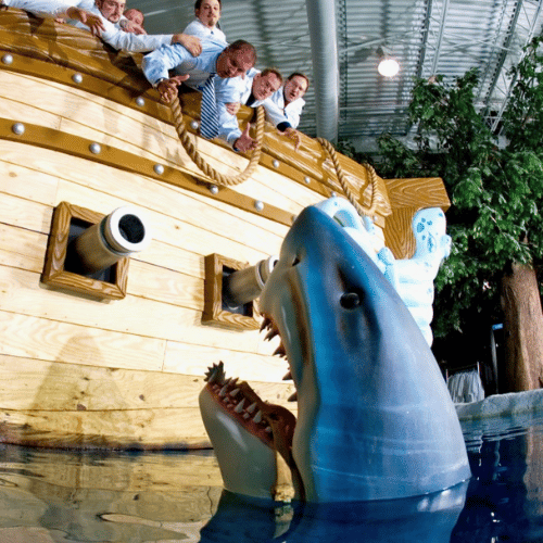 george m davison inventionland pirate ship shark